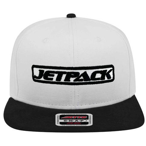 JetPack Snapback White, Black Lid (JetPack Logo Black)