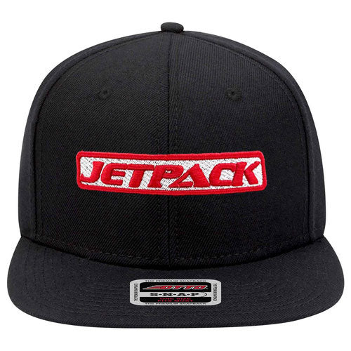 JetPack Snapback Black (JetPack Logo Red and White) – JetPack Bags